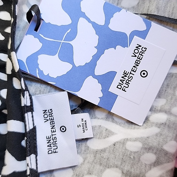 DVF Long Sleeve Midi Sea Spots Black Wrap Dress NWT Diane von Furstenberg - Picture 7 of 9